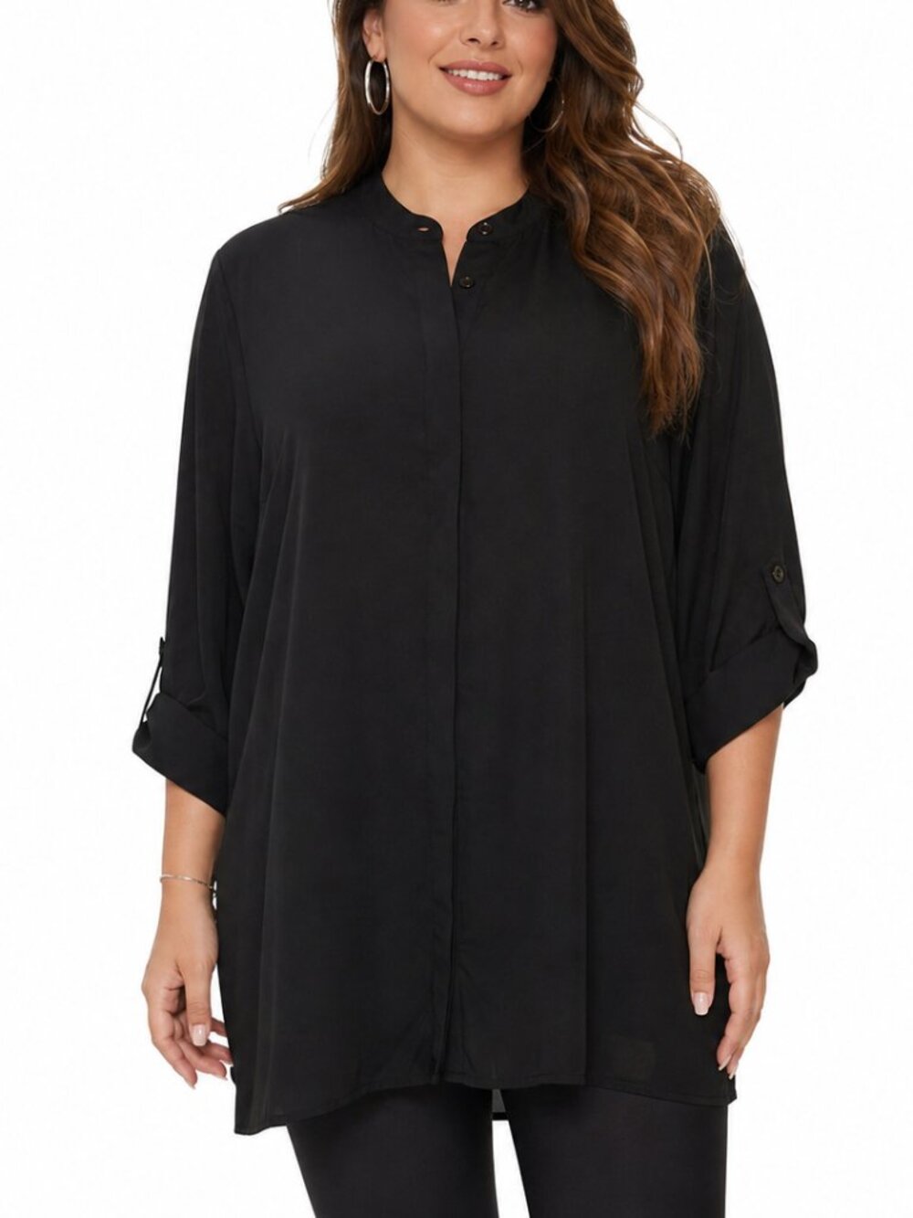 Mossimo Black Minimalist Noir Longline Tunic Shirt XXL